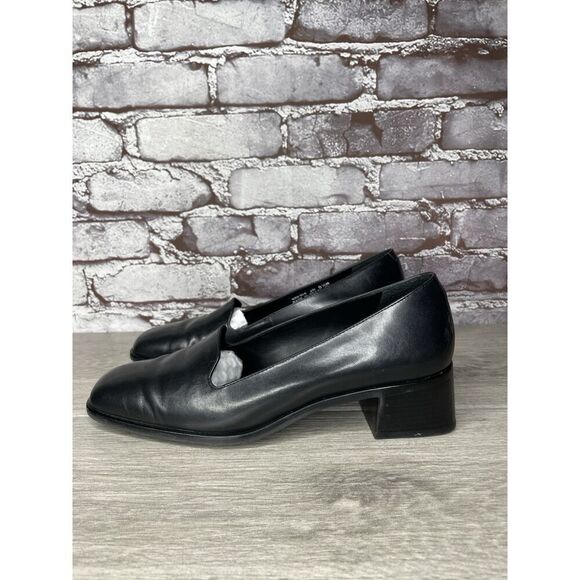 Rockport Black Leather Square Toe Casual Heel Shoes Women Sz 8.5M US/39EU Brazil - Picture 16 of 16
